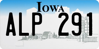 IA license plate ALP291