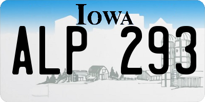 IA license plate ALP293