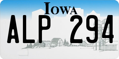 IA license plate ALP294