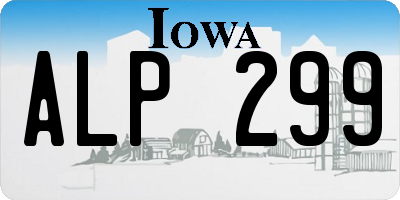 IA license plate ALP299