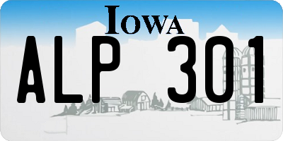 IA license plate ALP301