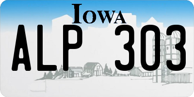 IA license plate ALP303