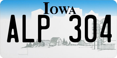 IA license plate ALP304