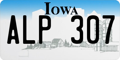 IA license plate ALP307