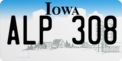 IA license plate ALP308