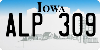 IA license plate ALP309