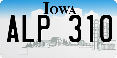 IA license plate ALP310