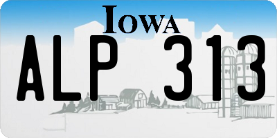 IA license plate ALP313