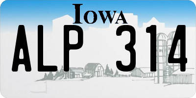 IA license plate ALP314