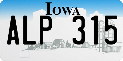 IA license plate ALP315