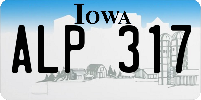 IA license plate ALP317