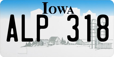 IA license plate ALP318