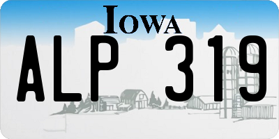 IA license plate ALP319