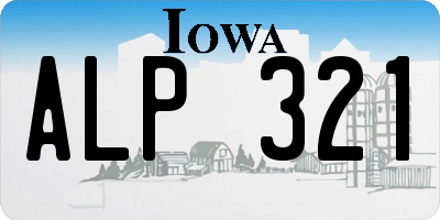 IA license plate ALP321