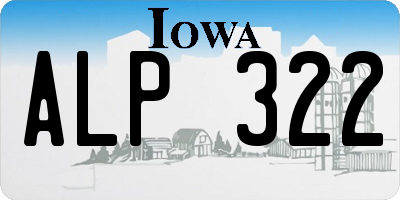 IA license plate ALP322