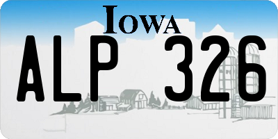IA license plate ALP326