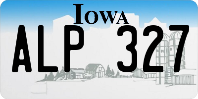 IA license plate ALP327