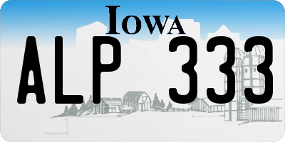 IA license plate ALP333