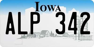 IA license plate ALP342