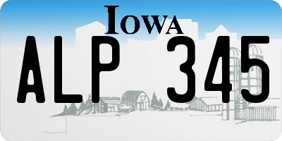 IA license plate ALP345