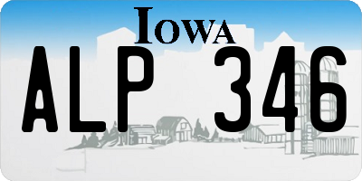 IA license plate ALP346