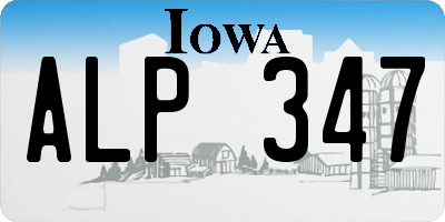 IA license plate ALP347