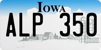 IA license plate ALP350