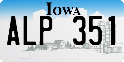 IA license plate ALP351