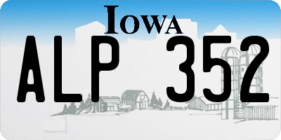 IA license plate ALP352
