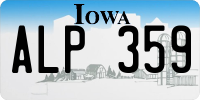 IA license plate ALP359