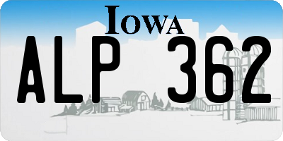 IA license plate ALP362
