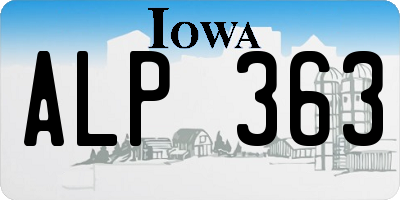 IA license plate ALP363