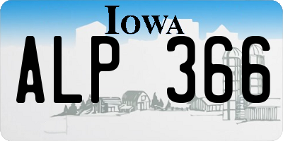 IA license plate ALP366