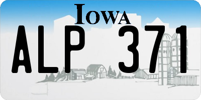IA license plate ALP371