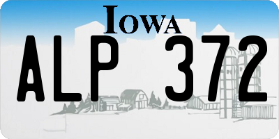 IA license plate ALP372