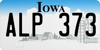 IA license plate ALP373
