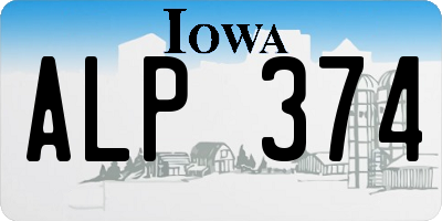 IA license plate ALP374