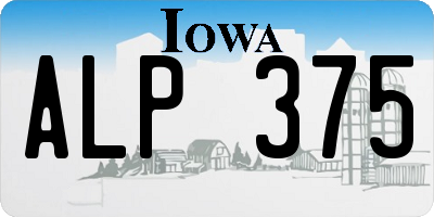 IA license plate ALP375