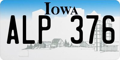 IA license plate ALP376