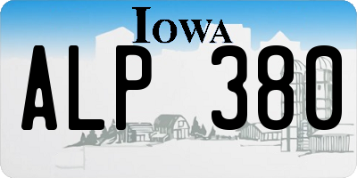 IA license plate ALP380