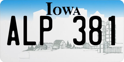 IA license plate ALP381