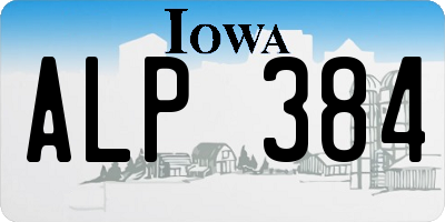 IA license plate ALP384