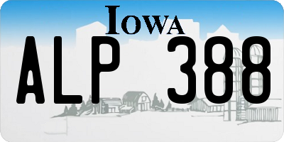 IA license plate ALP388