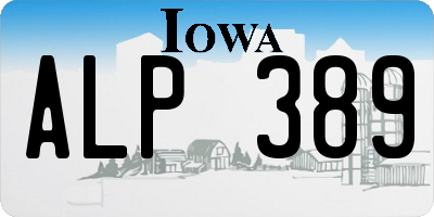 IA license plate ALP389
