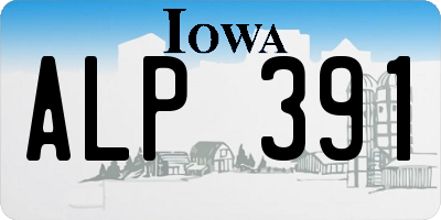 IA license plate ALP391