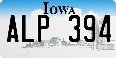 IA license plate ALP394