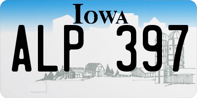 IA license plate ALP397