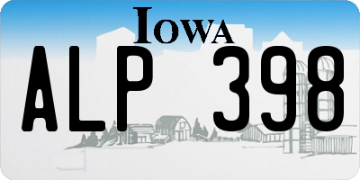 IA license plate ALP398
