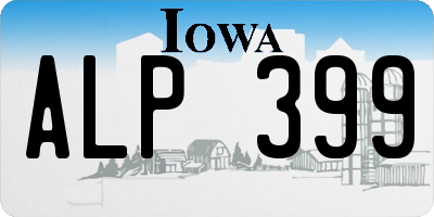 IA license plate ALP399