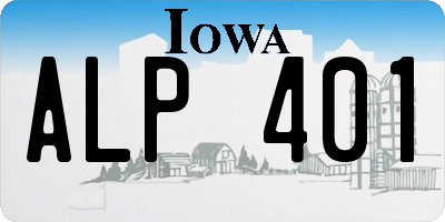IA license plate ALP401
